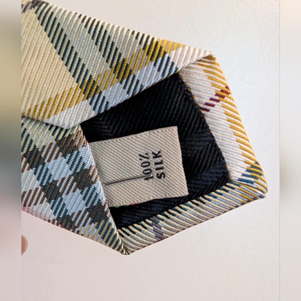 2 Burberry London Neckties-Nova Check And White/ Gray Striped - Picture 7 of 15